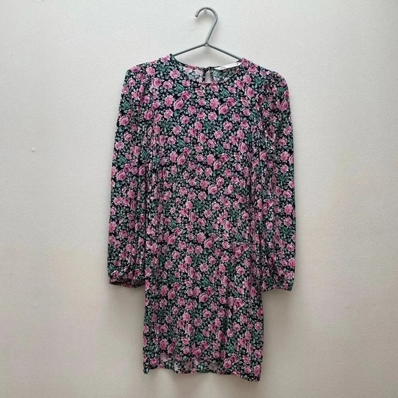Zara - Floral Mini Dress  with Roses - Picture 4 of 8